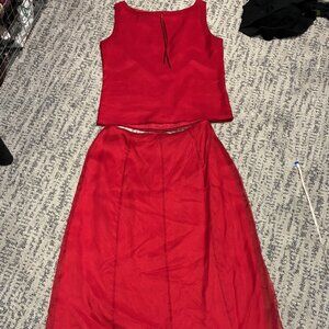 Laura Ashley 2-piece silk skirt set